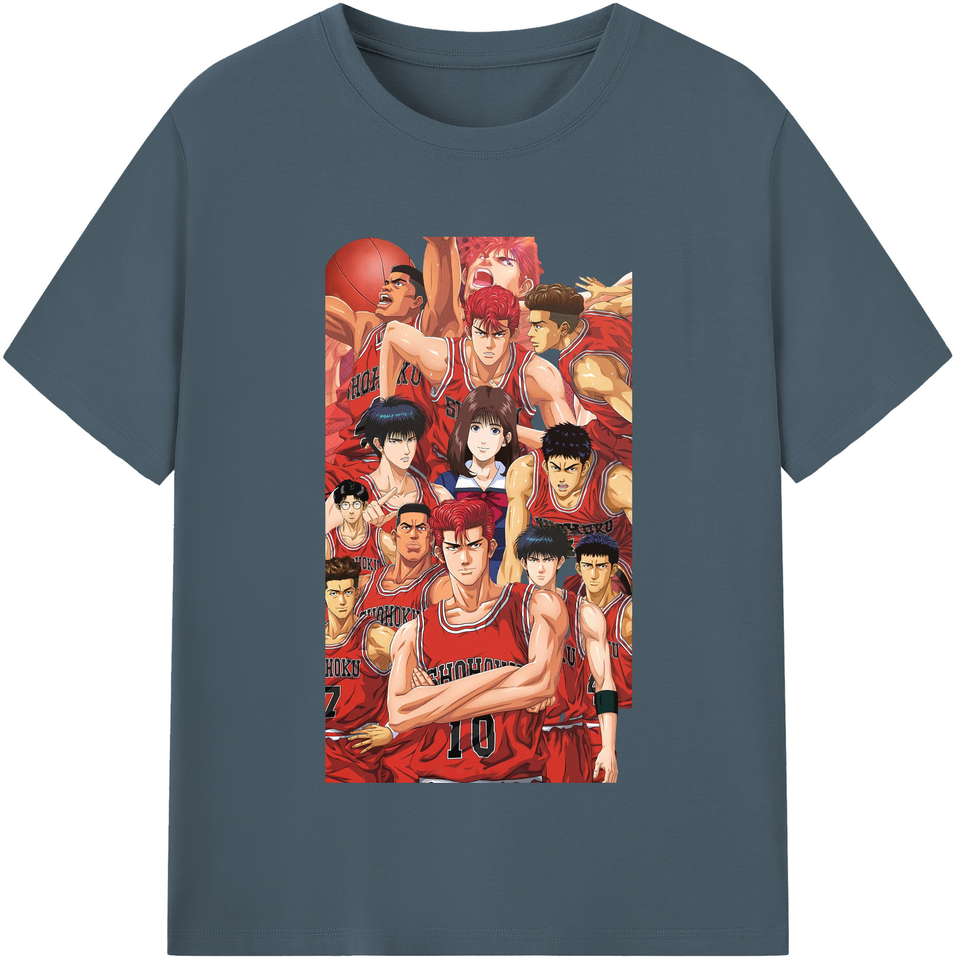 SLAM DUNK／スラムダンク 綿100％半袖Tシャツ（フロントプリント）